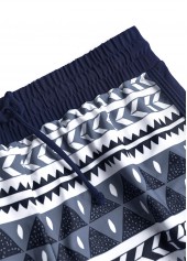 Plus Size Bowknot Navy Geometric Print Tankini Set | thumb picture 