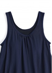 Plus Size Bowknot Navy Geometric Print Tankini Set | thumb picture 