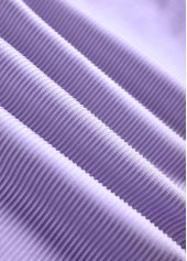 Drawstring Geometric Print Light Purple Tankini Set | thumb picture 