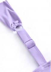 Drawstring Geometric Print Light Purple Tankini Set | thumb picture 