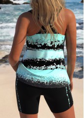 Lace Up Striped Mint Green Tankini Set | thumb picture 