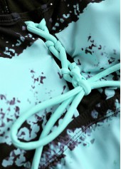 Lace Up Striped Mint Green Tankini Set | thumb picture 