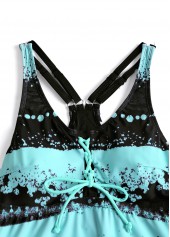 Lace Up Striped Mint Green Tankini Set | thumb picture 