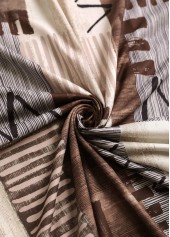 Gray Brown Patchwork Geometric Print A Line Sleeveless Dress | thumb picture 