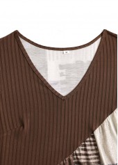 Gray Brown Patchwork Geometric Print A Line Sleeveless Dress | thumb picture 