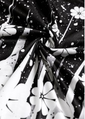 Black Tummy Coverage Floral Print 3/4 Sleeve Dress | thumb picture 