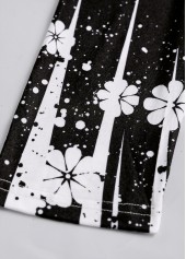 Black Tummy Coverage Floral Print 3/4 Sleeve Dress | thumb picture 