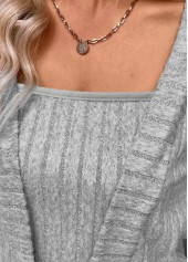 Light Grey Fake 2in1 Long Sleeve T Shirt | thumb picture 