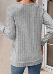 Light Grey Fake 2in1 Long Sleeve T Shirt | thumb picture 