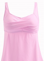 Surplice Feathers Print Light Pink Tankini Set | thumb picture 