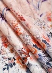 Dusty Pink Button Floral Print Short Sleeve T Shirt | thumb picture 