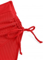 Tie Red Square Neck Bikini Set | thumb picture 