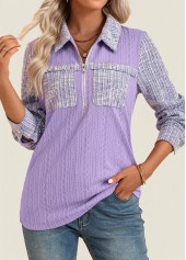 Light Purple Jacquard Long Sleeve Shirt | thumb picture 