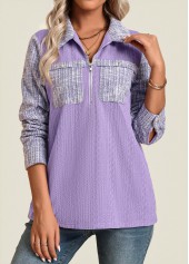Light Purple Jacquard Long Sleeve Shirt | thumb picture 