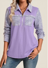 Light Purple Jacquard Long Sleeve Shirt | thumb picture 