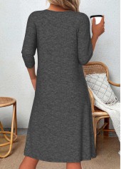 Dark Grey Marl Patchwork Leopard A Line Dress | thumb picture 