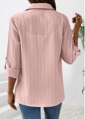 Dusty Pink Zipper Long Sleeve Shirt | thumb picture 