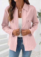 Dusty Pink Zipper Long Sleeve Shirt | thumb picture 