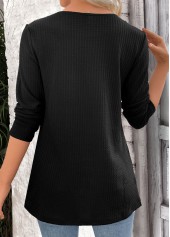 Black Plaid Long Sleeve Fake Two Piece Twinset | thumb picture 