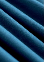 Peacock Blue Leopard 3/4 Sleeve Fake Two Piece Twinset | thumb picture 