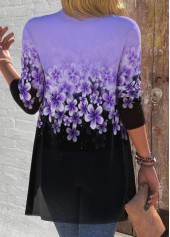 Purple Two Piece Floral Print Cardigan and Tank Top | thumb picture 