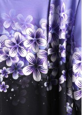 Purple Two Piece Floral Print Cardigan and Tank Top | thumb picture 
