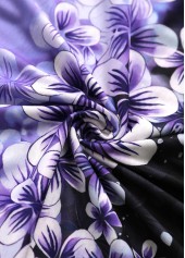 Purple Two Piece Floral Print Cardigan and Tank Top | thumb picture 