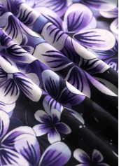 Purple Two Piece Floral Print Cardigan and Tank Top | thumb picture 