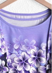 Purple Two Piece Floral Print Cardigan and Tank Top | thumb picture 