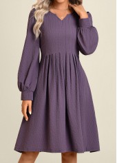 Dusty Purple Split Long Sleeve Dress
