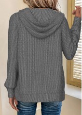 Dark Grey Marl Zipper Long Sleeve Hoodie | thumb picture 