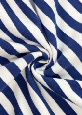 Blue Patchwork Striped Long Sleeve Hoodie | thumb picture 