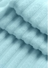 Mint Green Zipper Long Sleeve Split Neck Shirt | thumb picture 