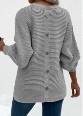 Grey Tummy Coverage Long Sleeve Round Neck Sweater | thumb picture 