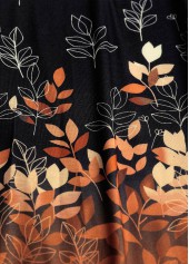 Black Ruffle Plus Size Leaf Print Light Cardigan | thumb picture 