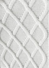 White Button Long Sleeve Round Neck Sweater | thumb picture 