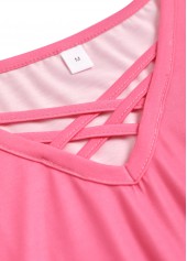 Plus Size Pink Criss Cross Ombre T Shirt | thumb picture 