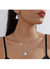 Halloween White Metal Earrings and Necklace
