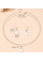 Halloween White Metal Earrings and Necklace | thumb picture 