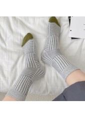 Vintage Light Grey Marl Mid Calf Cotton Socks