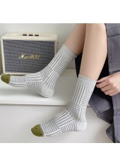 Vintage Light Grey Marl Mid Calf Cotton Socks