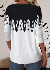Halloween White Button Plus Size Long Sleeve T Shirt | thumb picture 