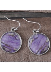 Dusty Purple Round Alloy Detail Earrings | thumb picture 