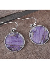 Dusty Purple Round Alloy Detail Earrings | thumb picture 