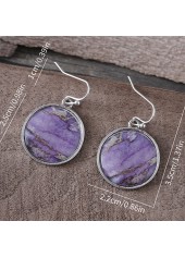 Dusty Purple Round Alloy Detail Earrings | thumb picture 