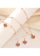 Golden Heart Alloy Necklace and Bracelet Set | thumb picture 