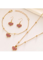 Golden Heart Alloy Necklace and Bracelet Set | thumb picture 