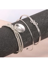 Silver Alloy Detail Adjustable Three-piece Bracelet | thumb picture 
