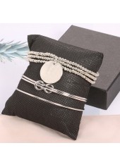 Silver Alloy Detail Adjustable Three-piece Bracelet | thumb picture 