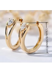 Gold Alloy Detail Rhinestone Round Earrings | thumb picture 